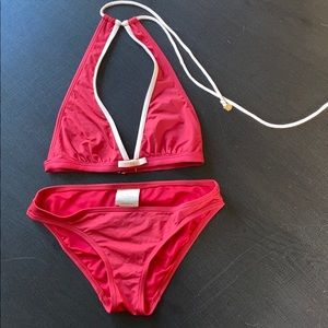 Kate Spade Swim soft red halter bikini Size Small